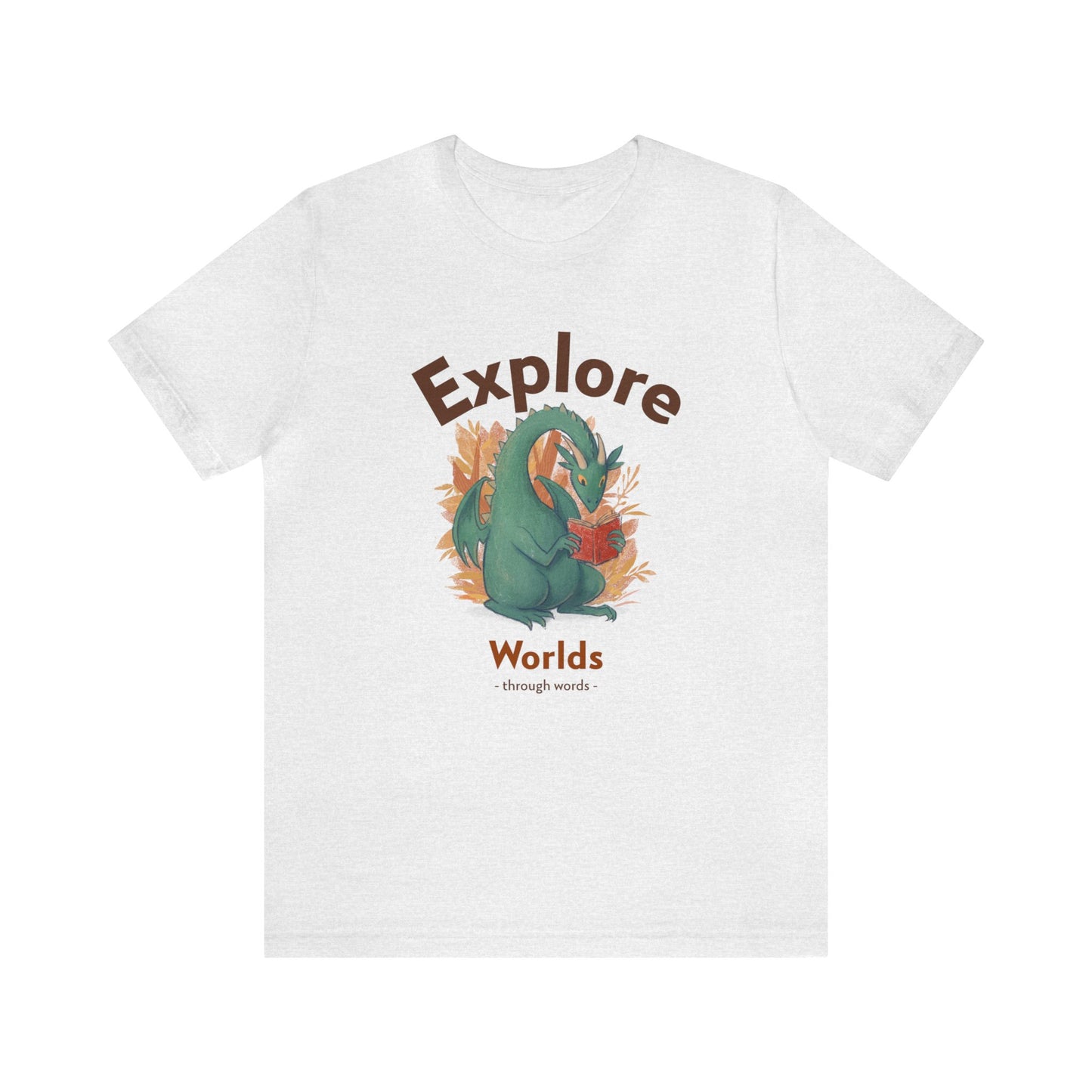 Explore Worlds Through Words Unisex Jersey Short Sleeve Tee