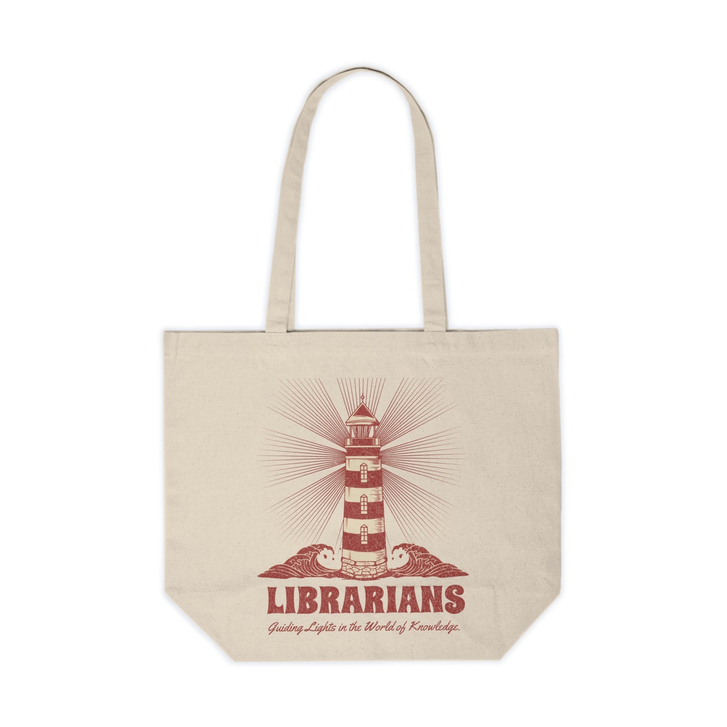 Lighthouse Librarian Canvas Shopping Tote