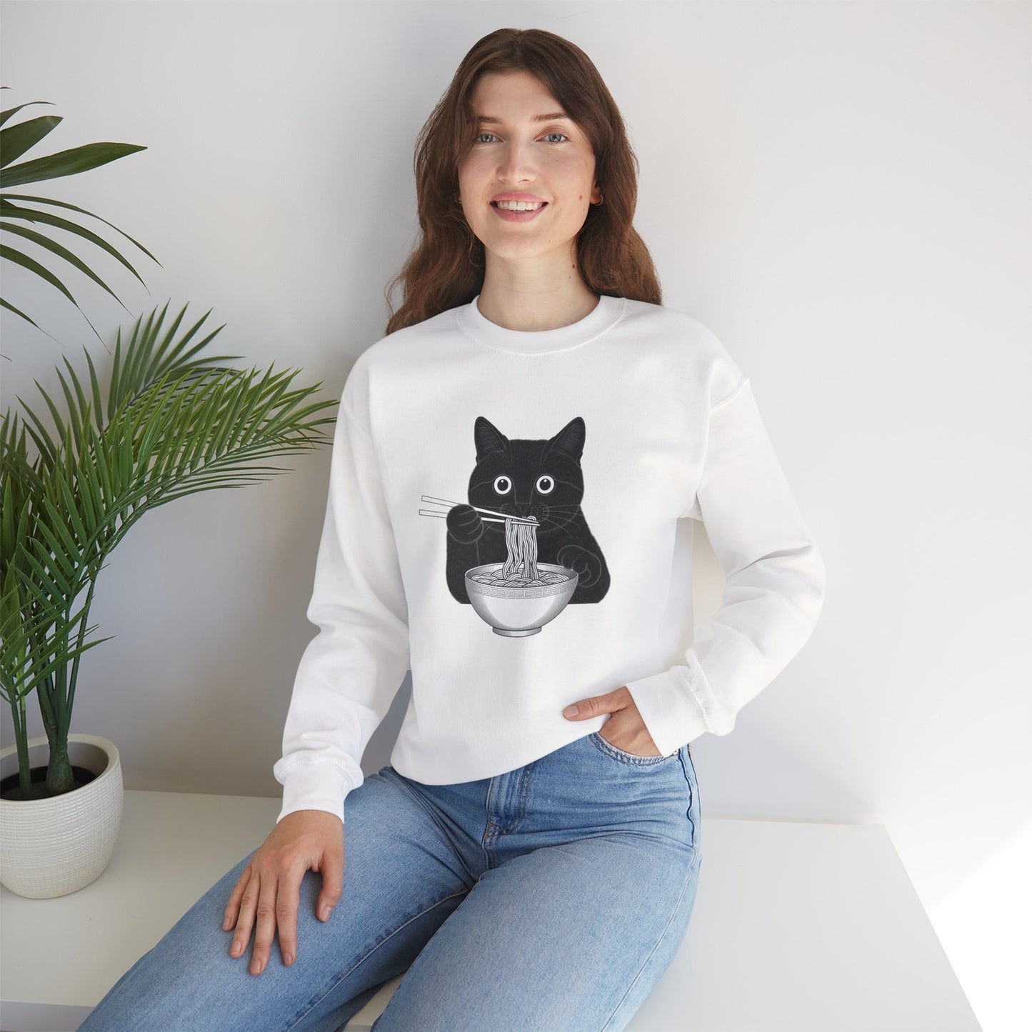 Noodle Cat Shirt, Cat Sweatshirt, Ramen Cat Shirt, Cat Mom Shirt, Cat Tee, Cat Lover Shirt, Animal Lover Tee, Cat Lovers Tee, Gift for Mom