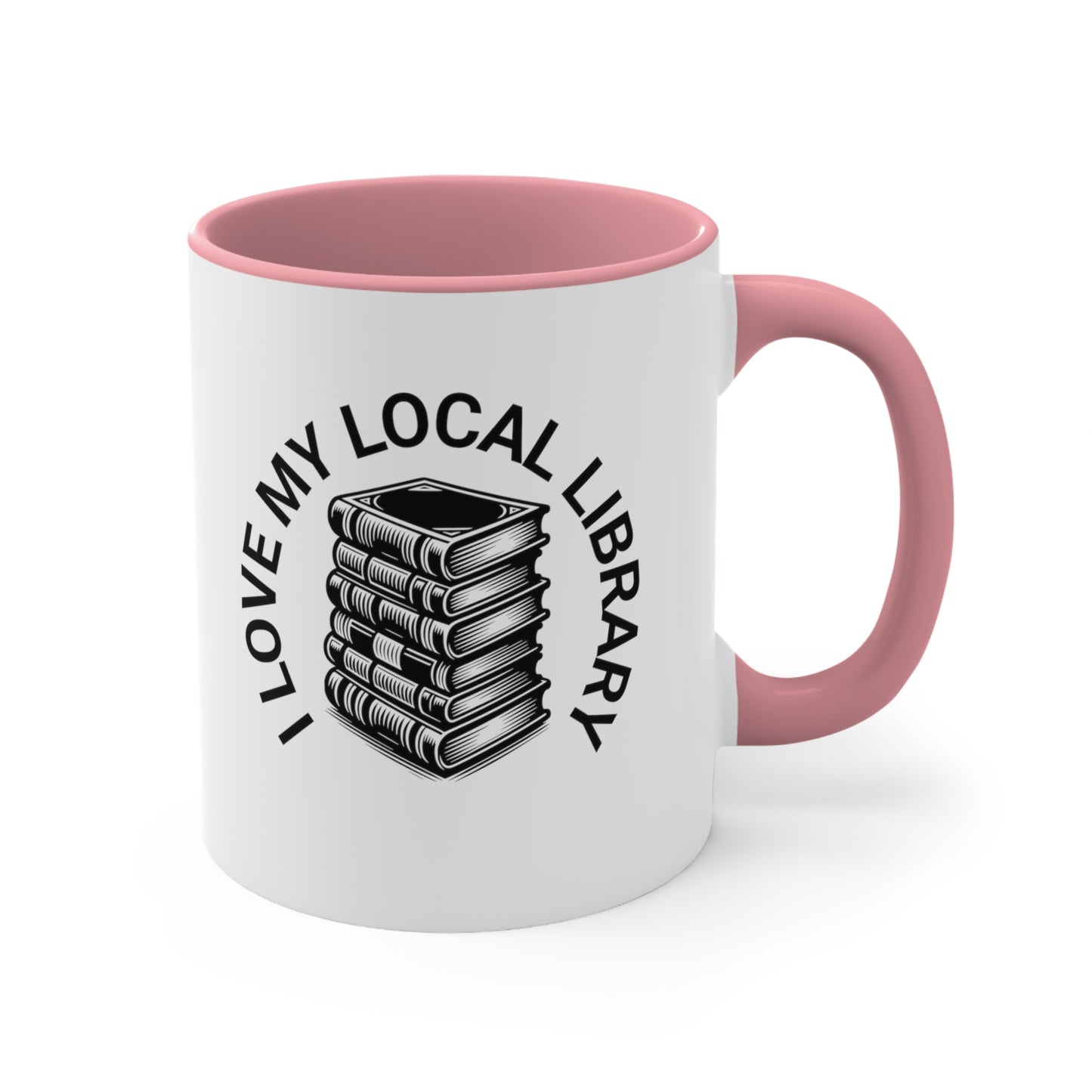 I Love My Local Library Accent Coffee Mug, 11oz