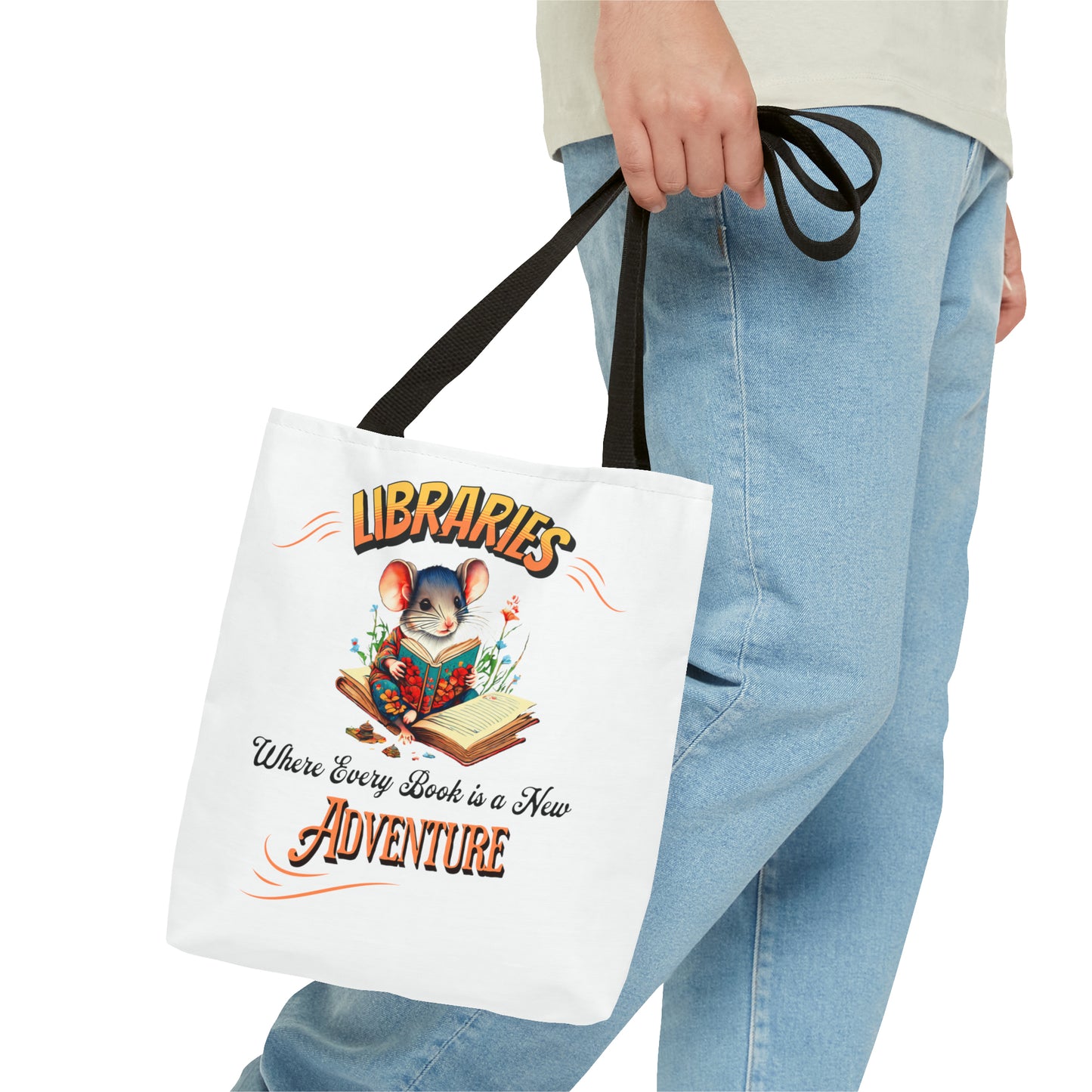 Cute Library Reading Books Tote Bag