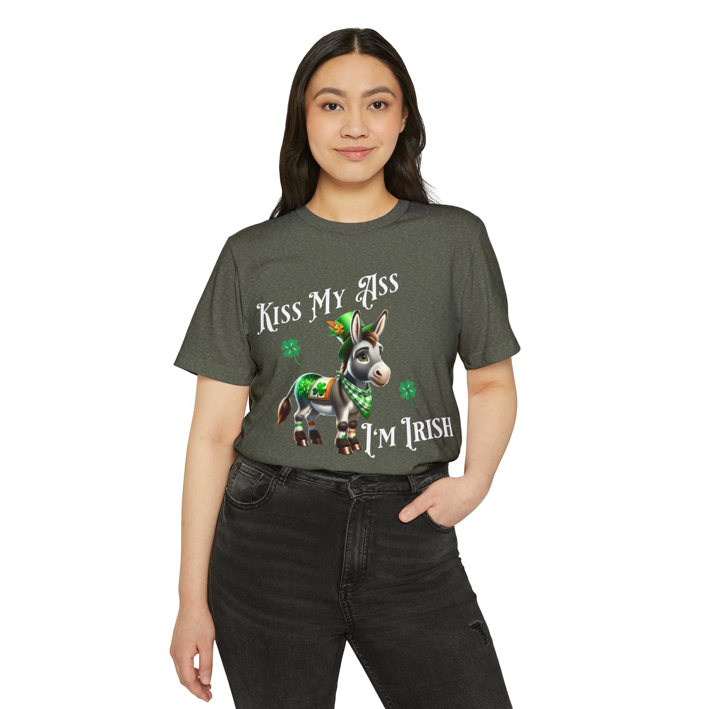 Kiss my Ass I'm Irish St Patricks Day Unisex Recycled Organic T-Shirt