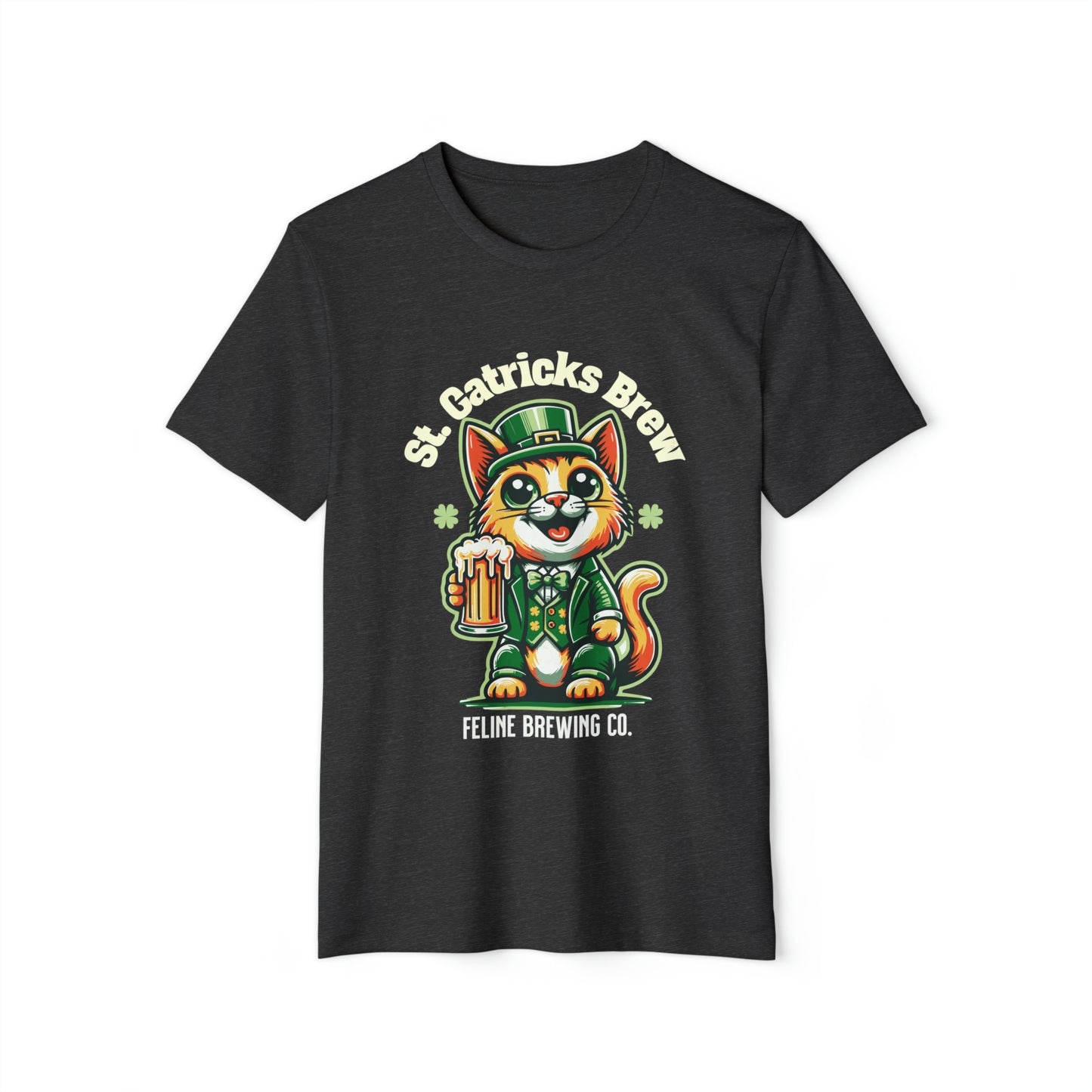 St Patricks Cat St Catricks Brew Unisex Recycled Organic T-Shirt
