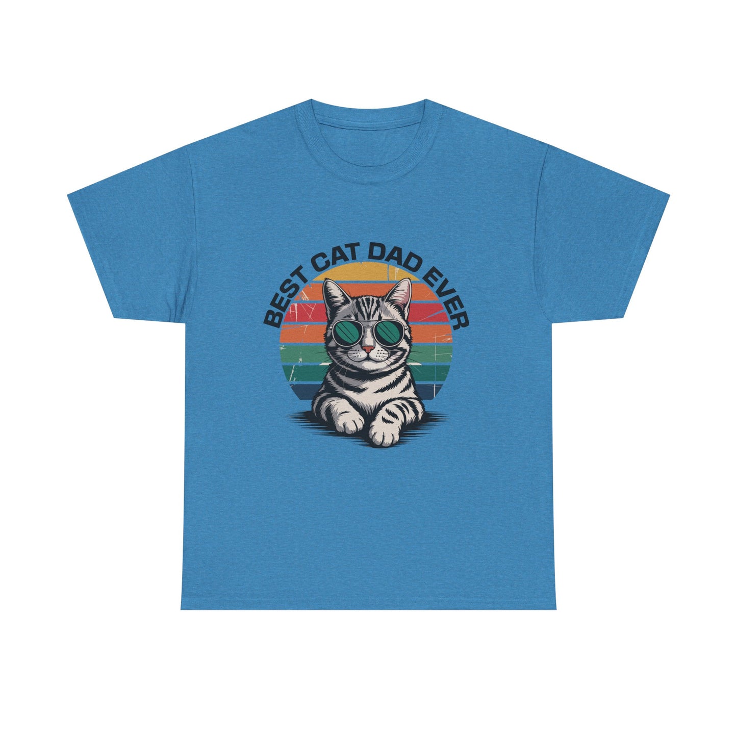 Best Cat Dad Ever Unisex Heavy Cotton Tee, Cat Lover Shirt, Gift for Cat Dads, Funny Cat Apparel, Cat Parent T-Shirt