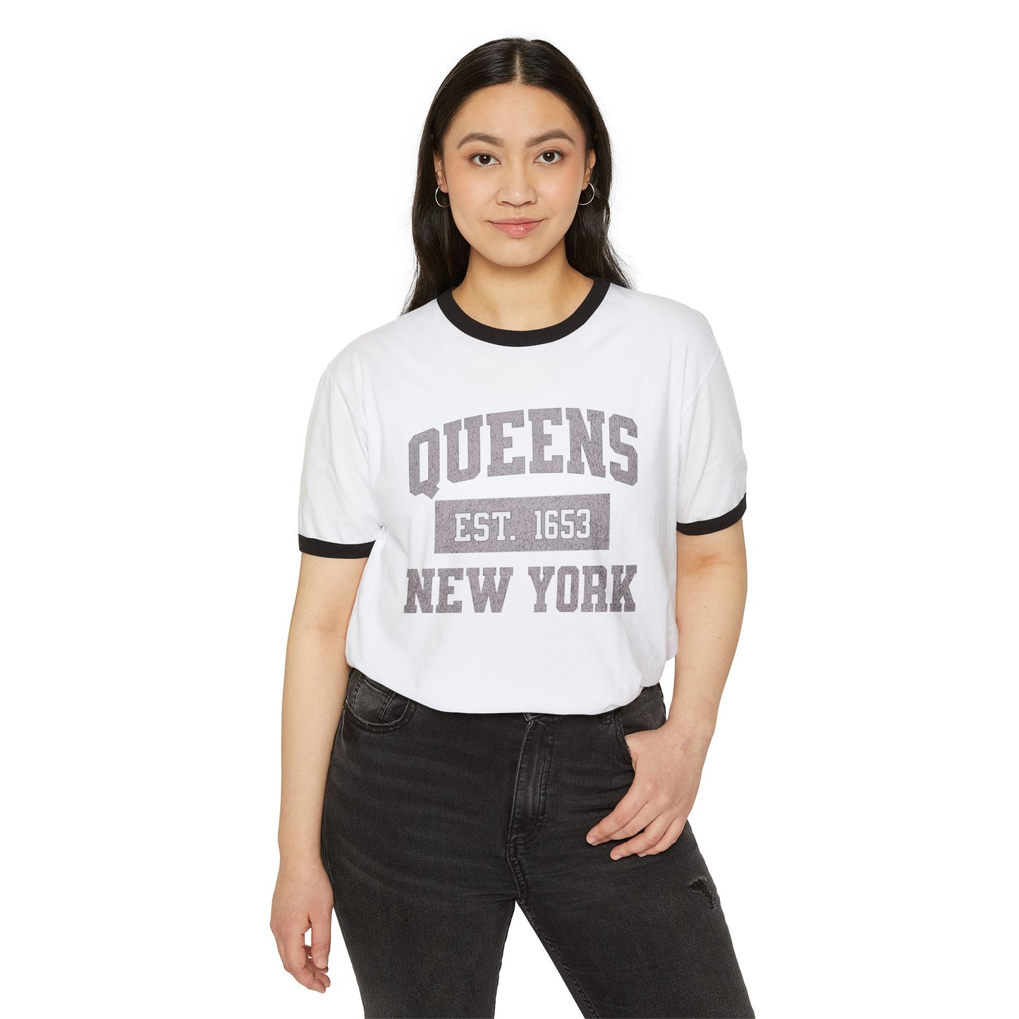 Ringer T-Shirt Bold Queens New York City