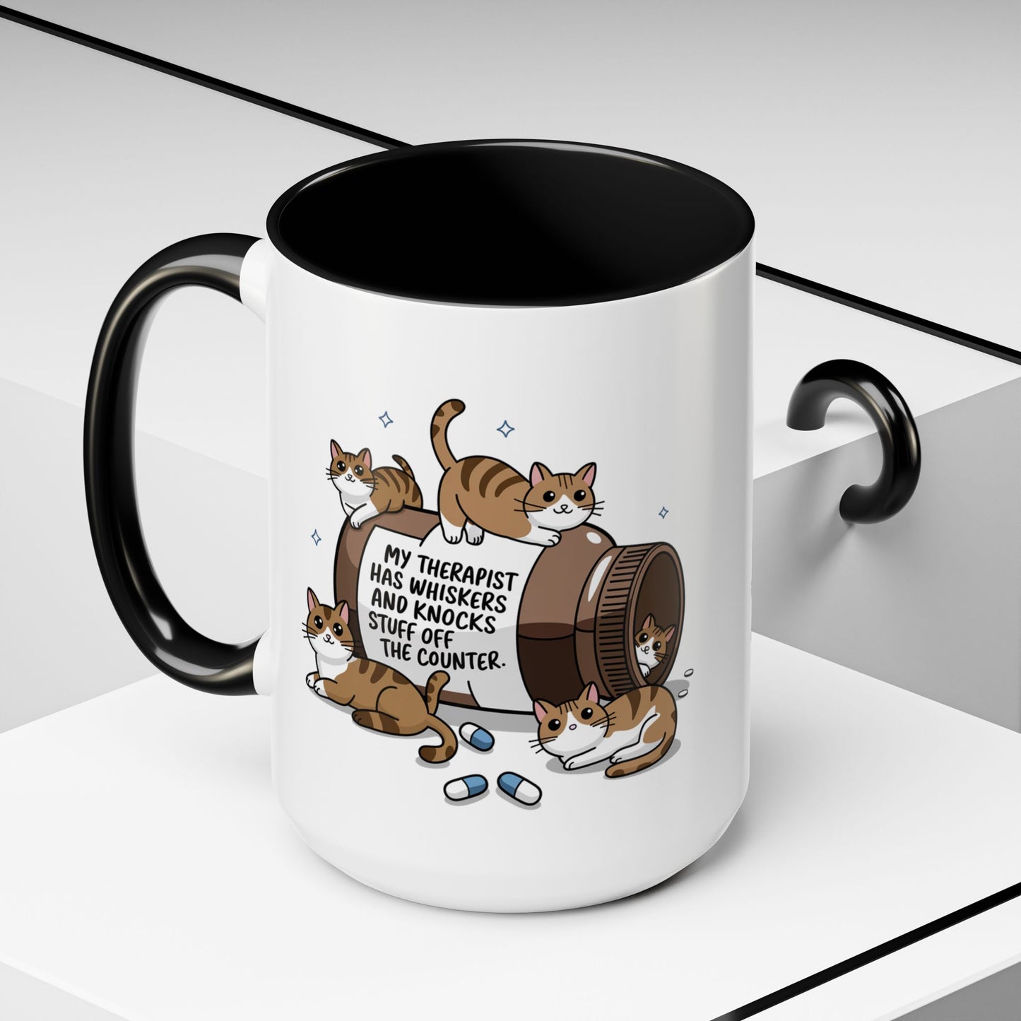 Cat Therapist Coffee Mug (15oz) Great Gift for Cat Lovers