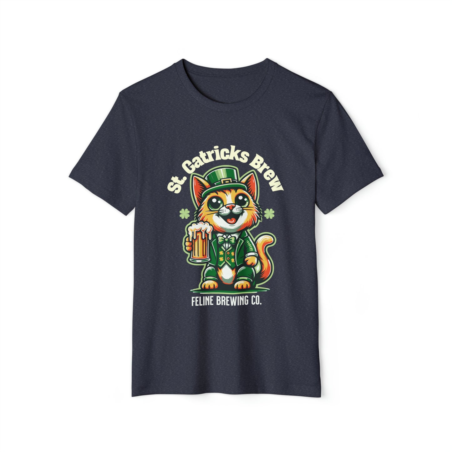 St Patricks Cat St Catricks Brew Unisex Recycled Organic T-Shirt