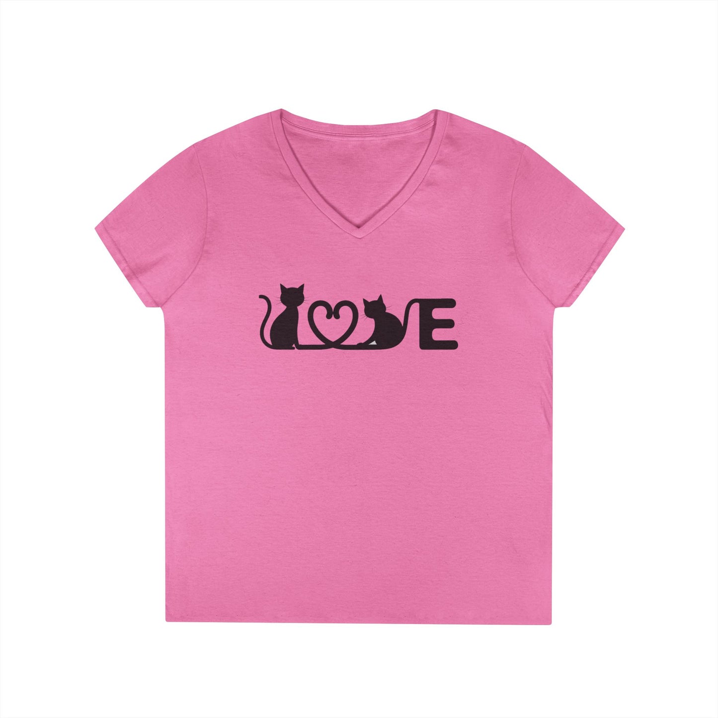 LOVE Cat Shirt, Cat Lover T-shirt, Cat V Neck Shirt, Cat Lover Gift, Gift for Her, Cat Mom Shirt Gift, Cute Cat Shirts, Cute Cat Tshirt