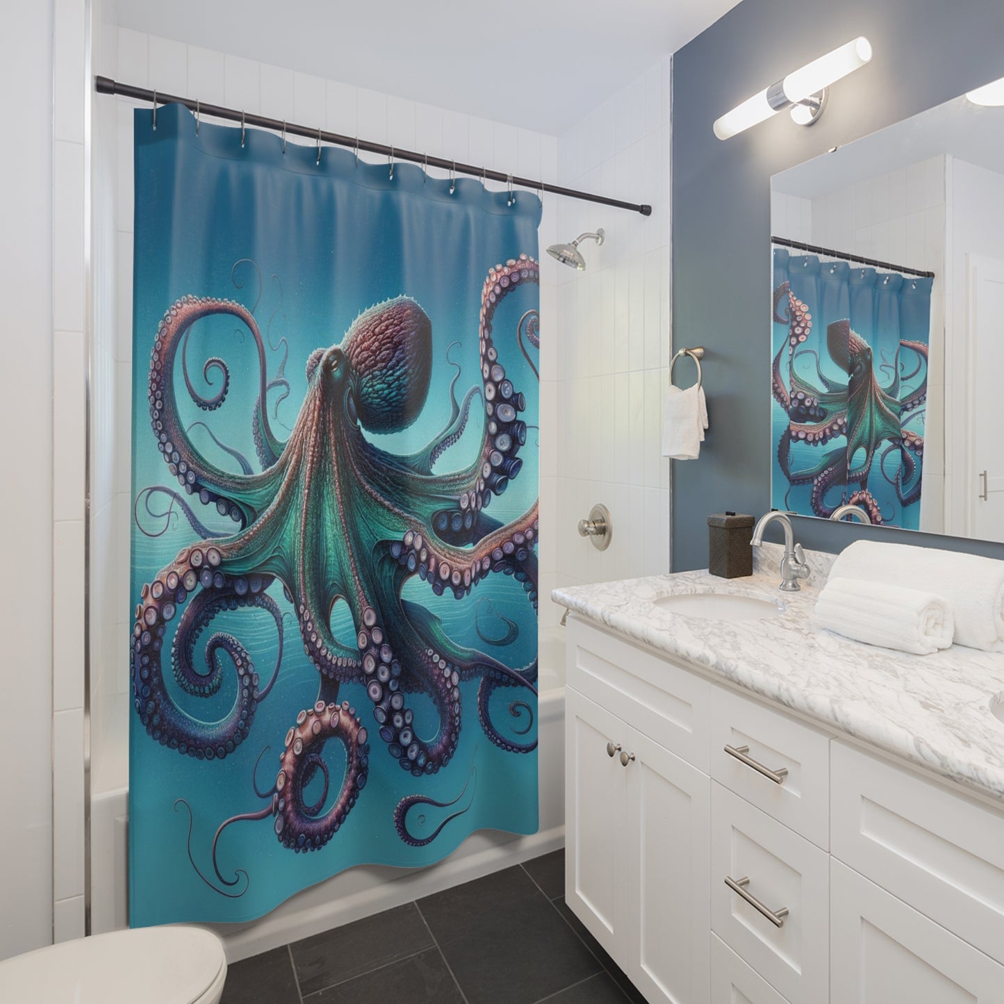 Octopus Under the Sea Creature Shower Curtains 71 x 74"