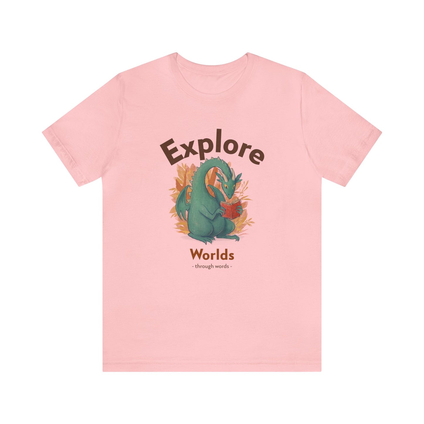 Explore Worlds Through Words Unisex Jersey Short Sleeve Tee
