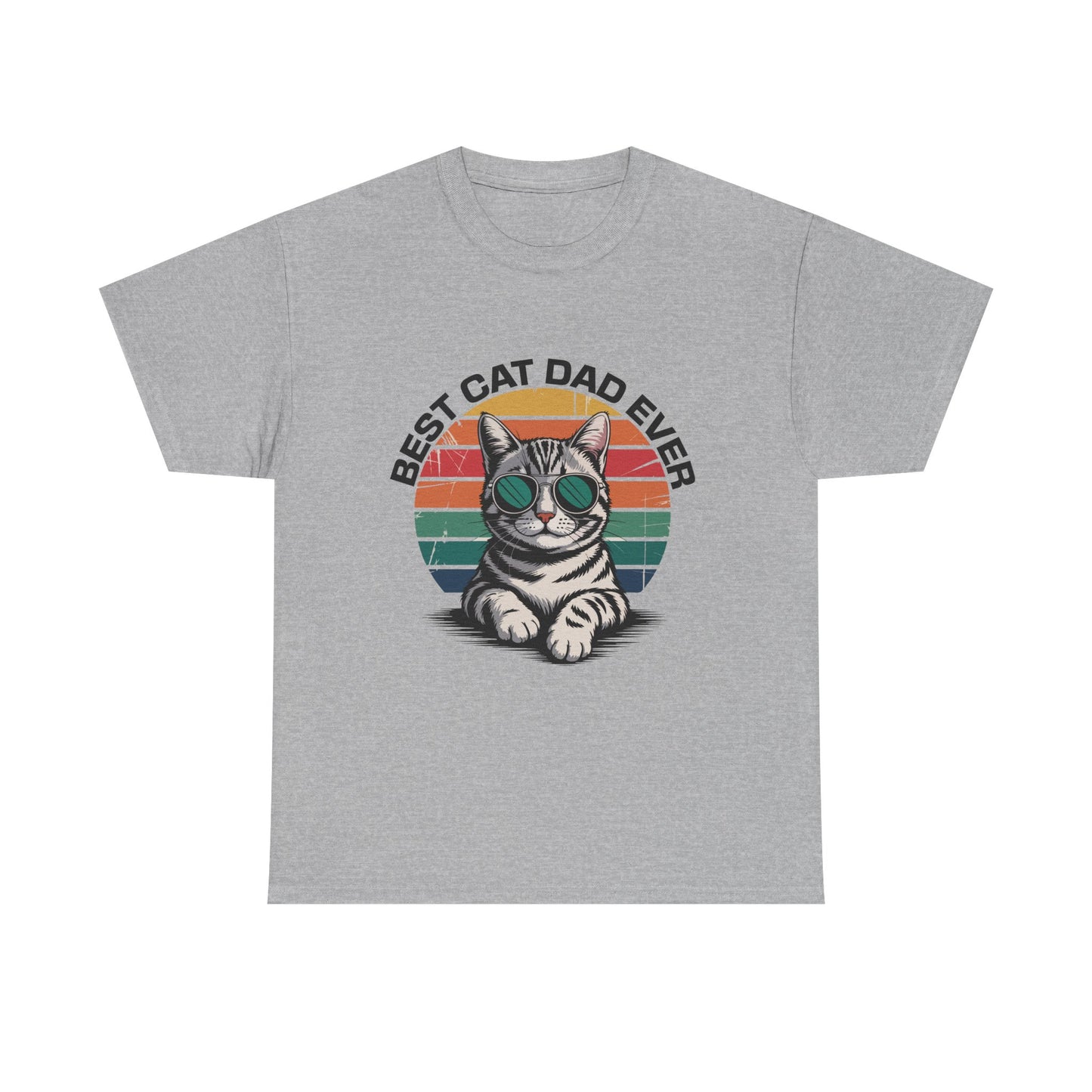 Best Cat Dad Ever Unisex Heavy Cotton Tee, Cat Lover Shirt, Gift for Cat Dads, Funny Cat Apparel, Cat Parent T-Shirt