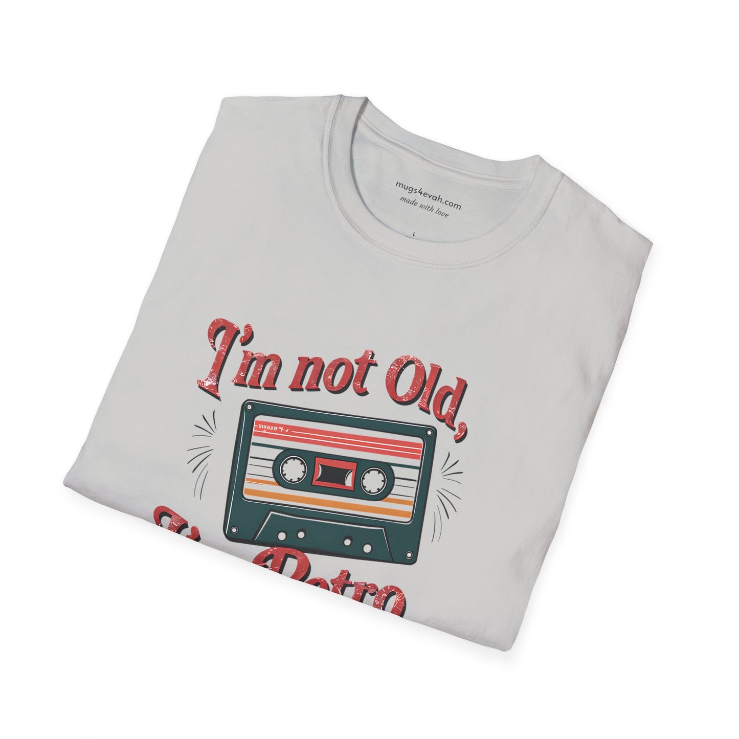 Funny Unisex Softstyle T-Shirt Retro T-shirt Cassette Tape T-Shirt Humorous Tee