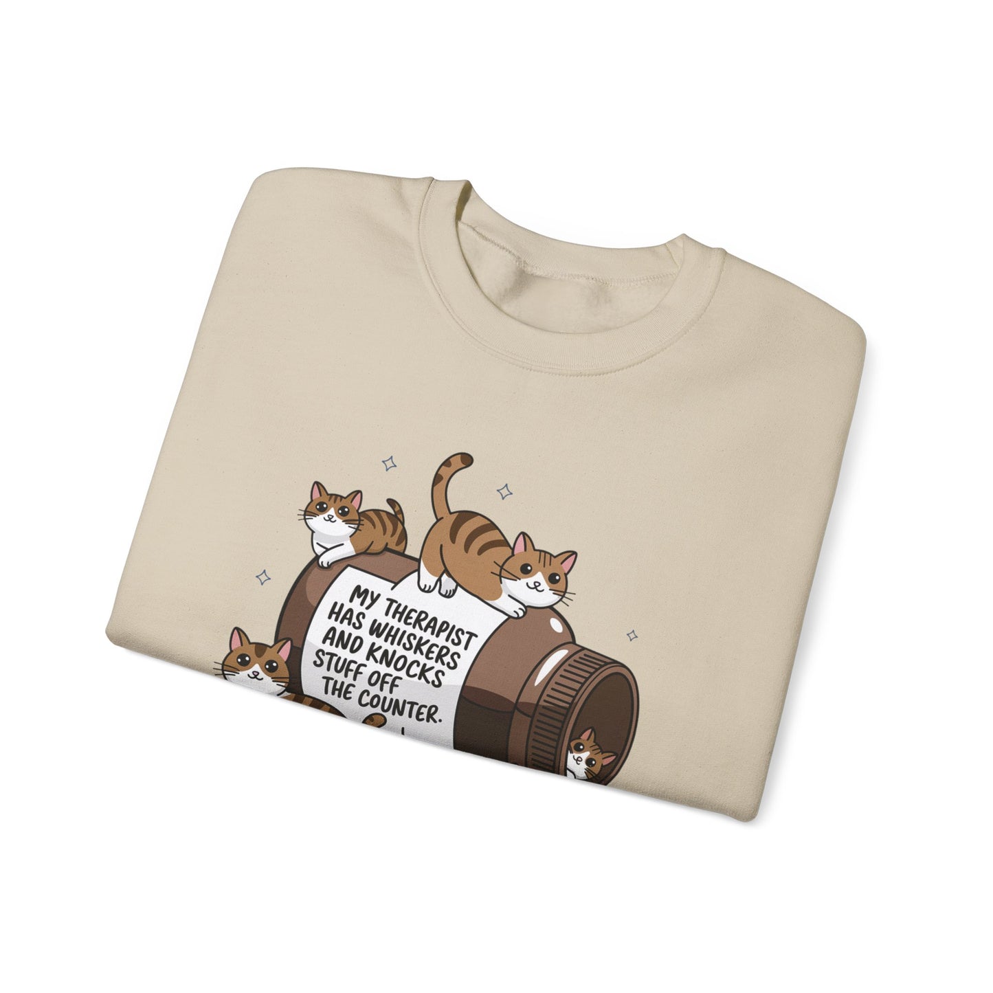 Cat Therapist Crewneck Sweatshirt - Humorous Therapy Design