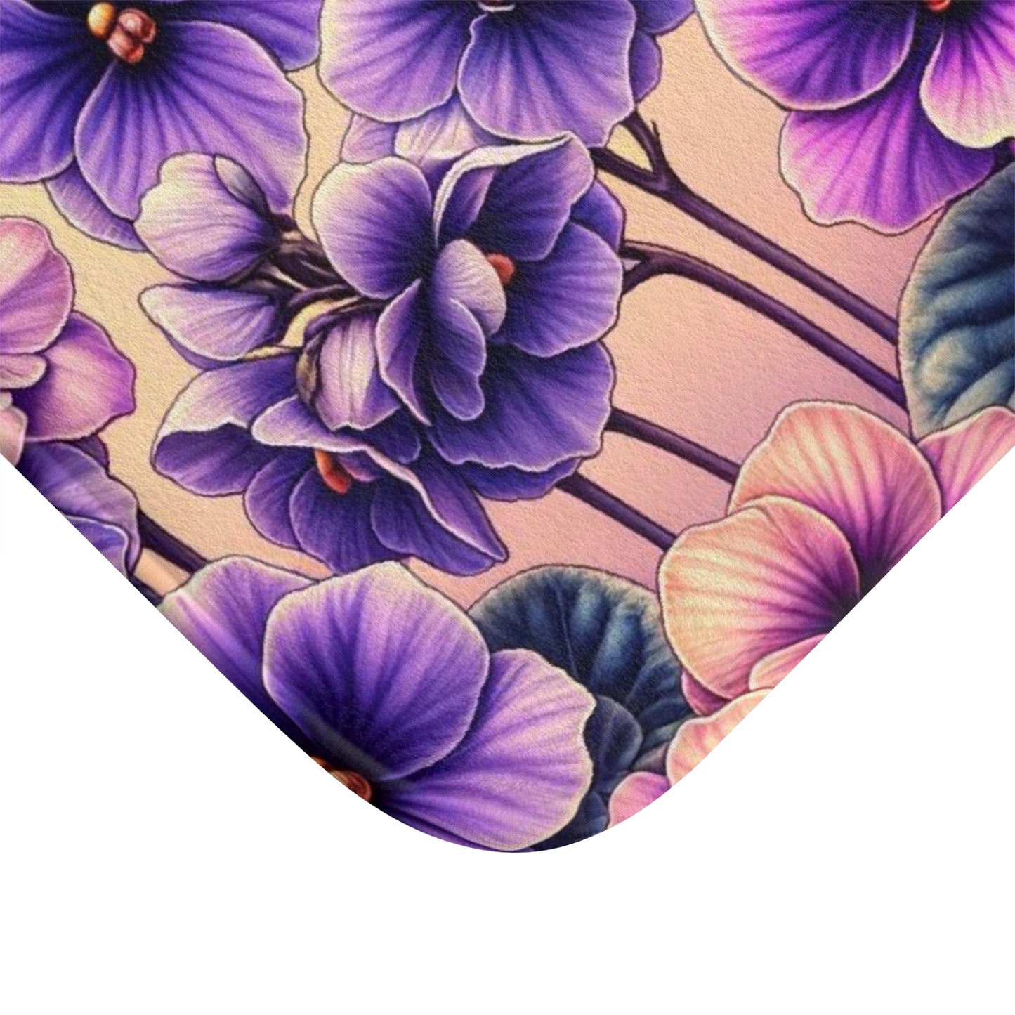 African Violet Blossoms Bath Mat 17 x 24"