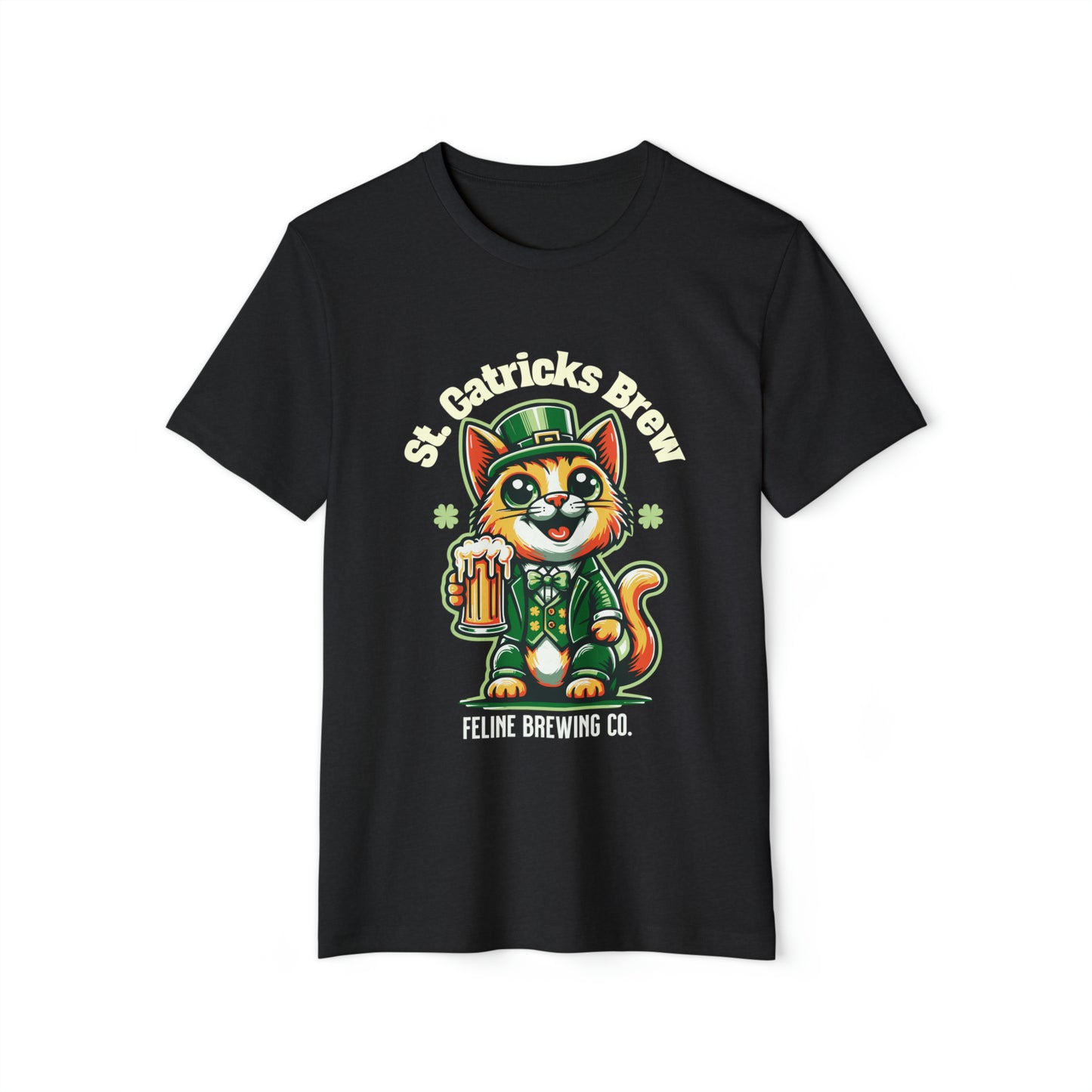 St Patricks Cat St Catricks Brew Unisex Recycled Organic T-Shirt