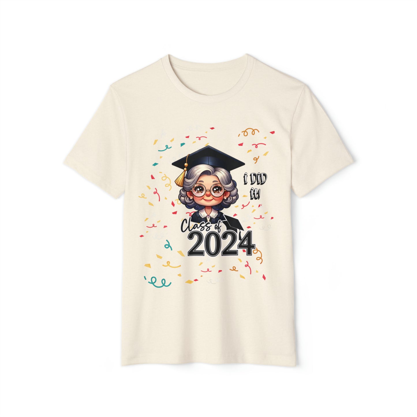 Adult Senior Graduation Class of 2024 Unisex Recycled Organic T-Shirt