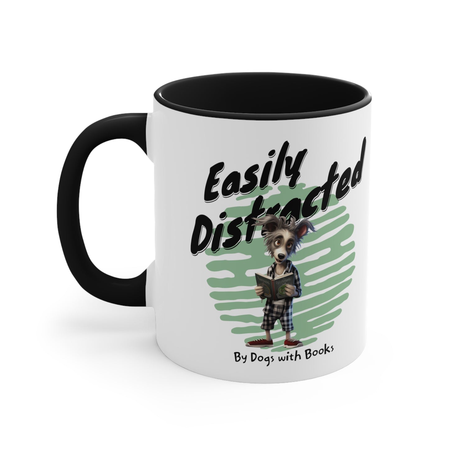 Easily Distracted by Dogs with Books 11oz Coffee Mug