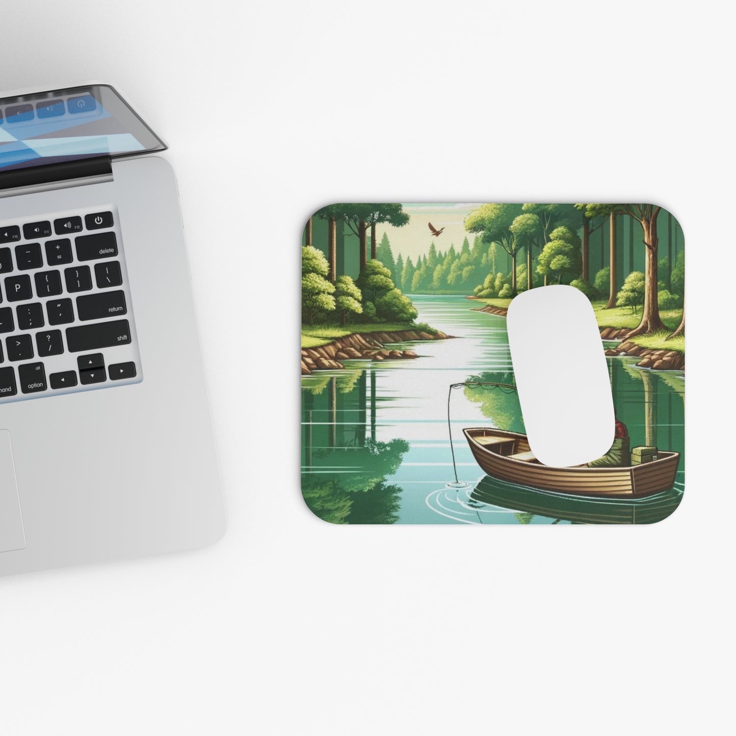 Fishing on a Lazy River Mouse Pad (Rectangle)