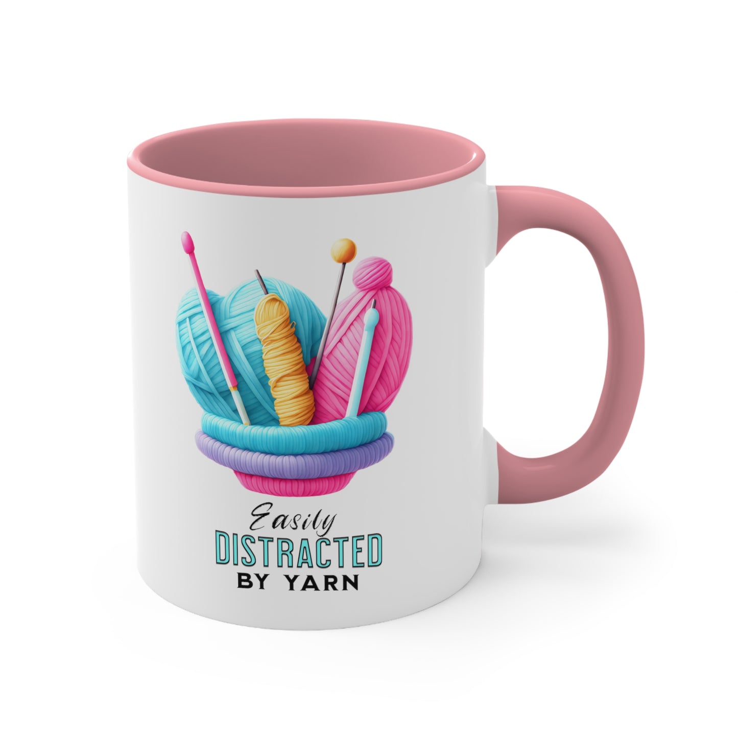 Easily Distracted by Yarn Accent Coffee Mug, 11oz