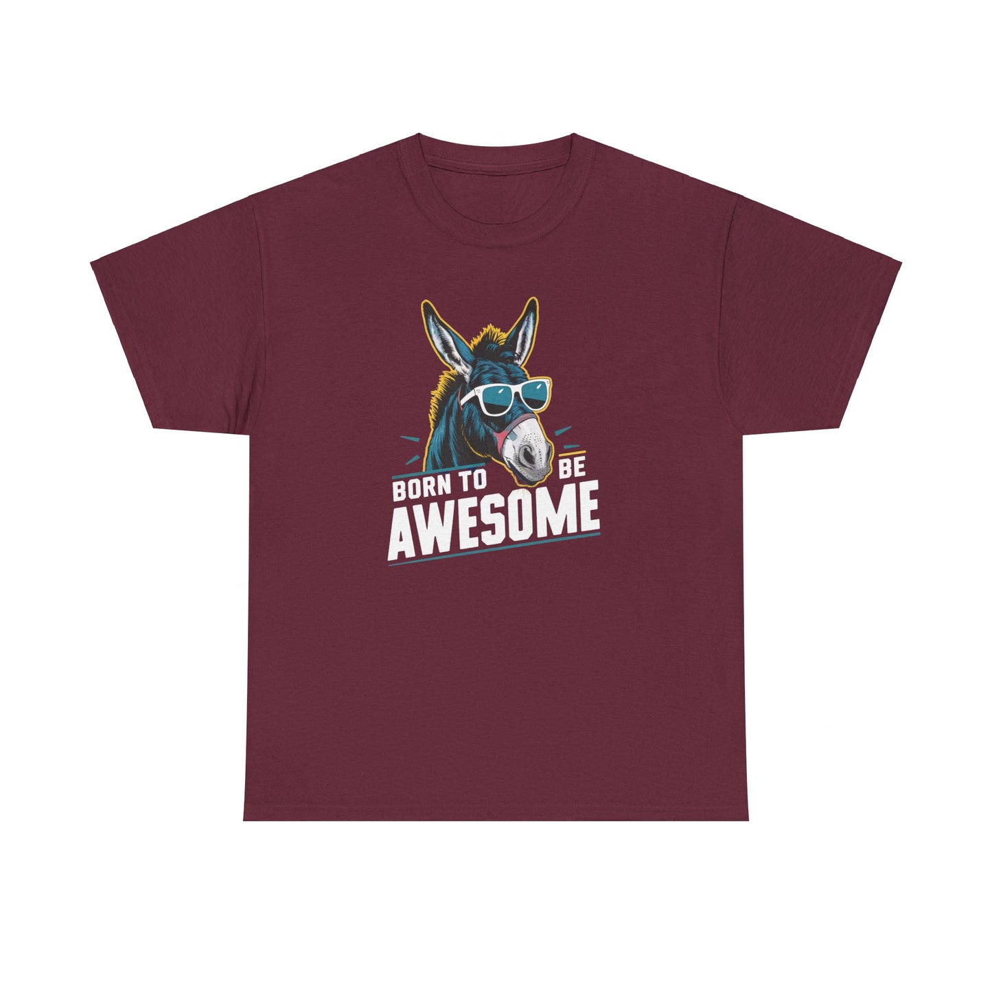 Born to Be Awesome Donkey in Sunglasses T-Shirt – Funny and Stylish Graphic Tee