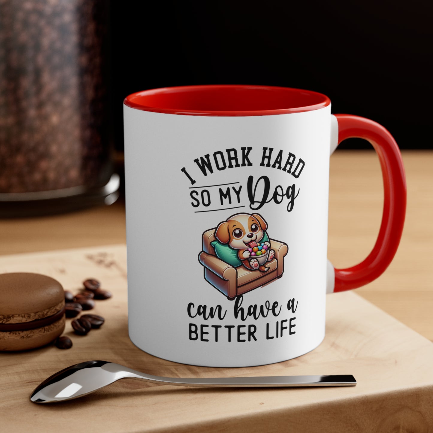 Funny Dog Eating Bonbons Coffee Mug Mug 11oz Humorous Coffee Mug