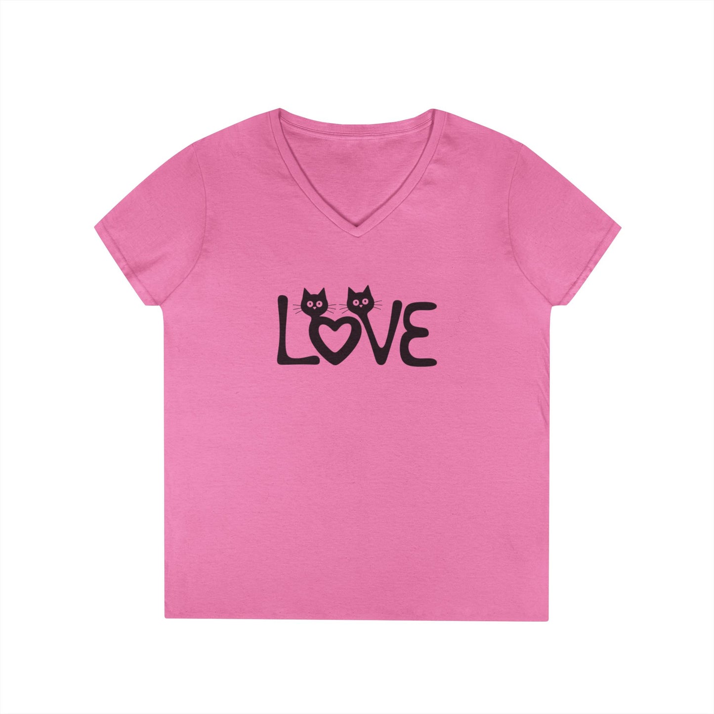 LOVE Cat Shirt, Cat Lover T-shirt, Cat V Neck Shirt, Cat Lover Gift, Gift for Her, Cat Mom Shirt Gift, Cute Cat Shirts, Cute Cat Tshirt