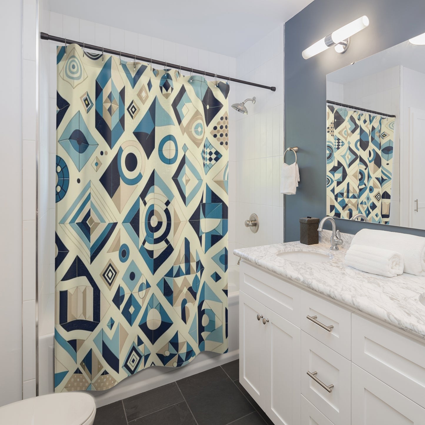 Geometric Shapes Shower Curtain 71 x 74"