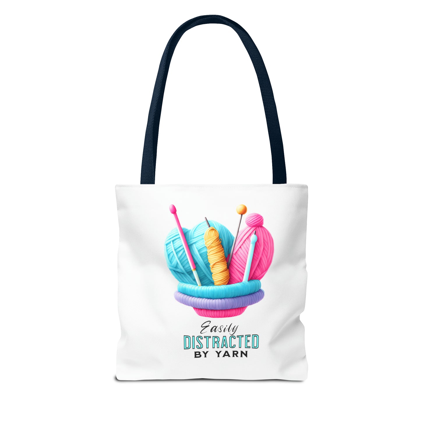 Easily Distracted by Yarn Knitting Tote Bag