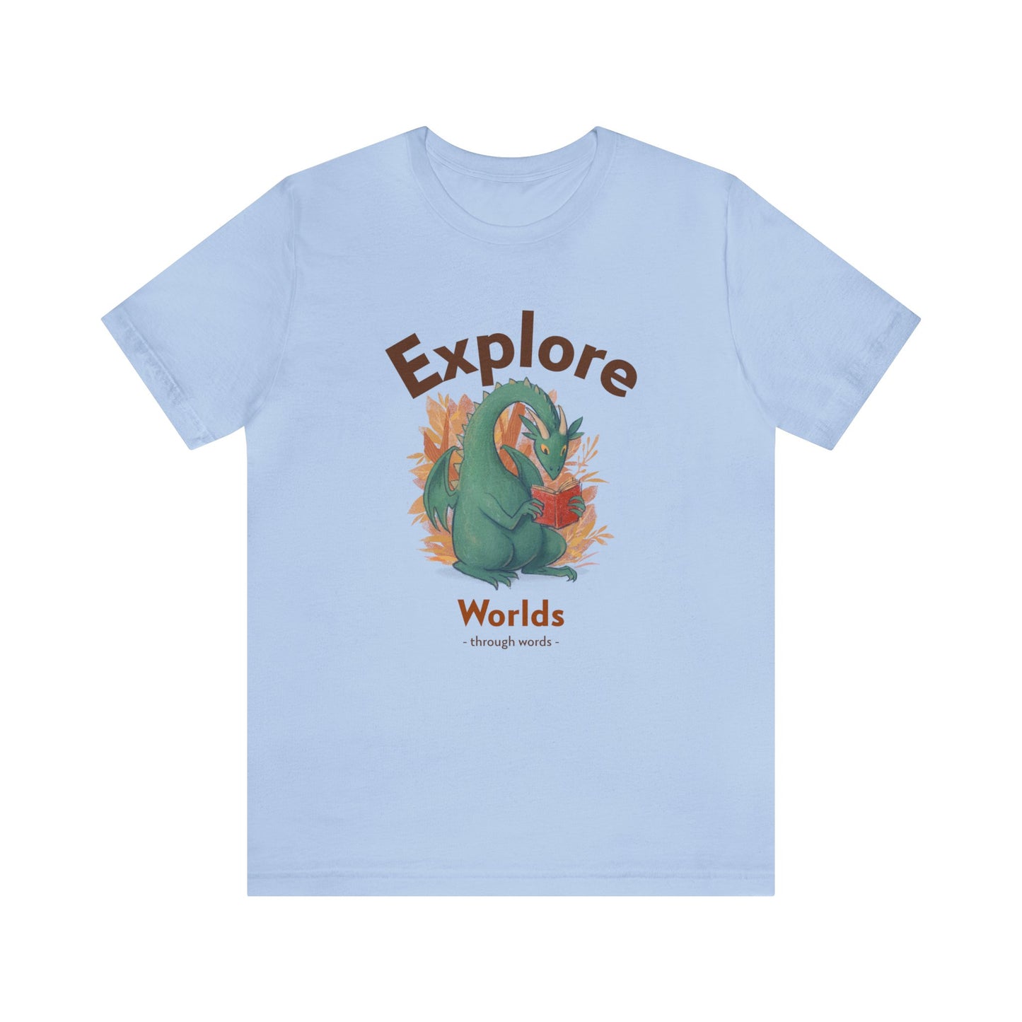 Explore Worlds Through Words Unisex Jersey Short Sleeve Tee