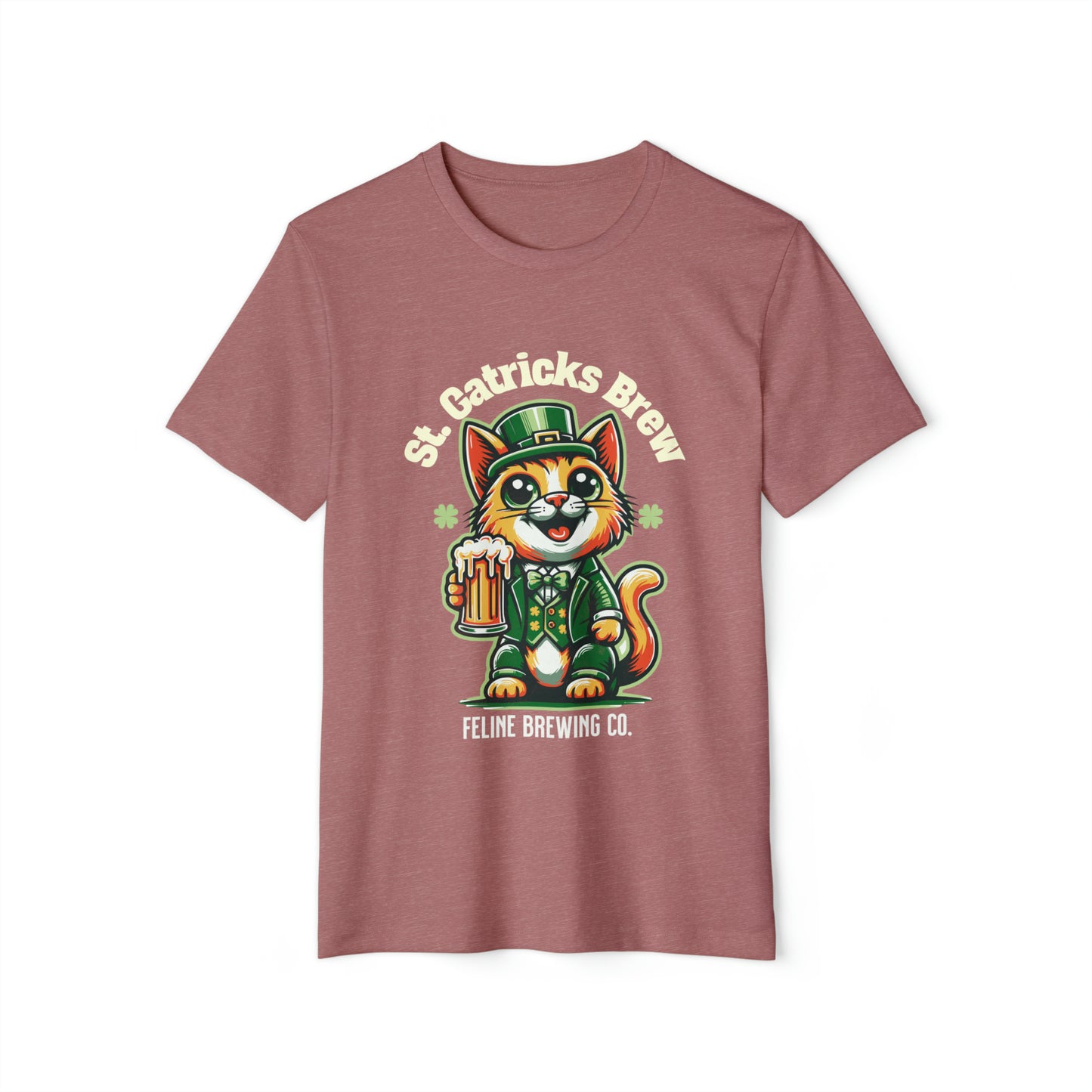 St Patricks Cat St Catricks Brew Unisex Recycled Organic T-Shirt