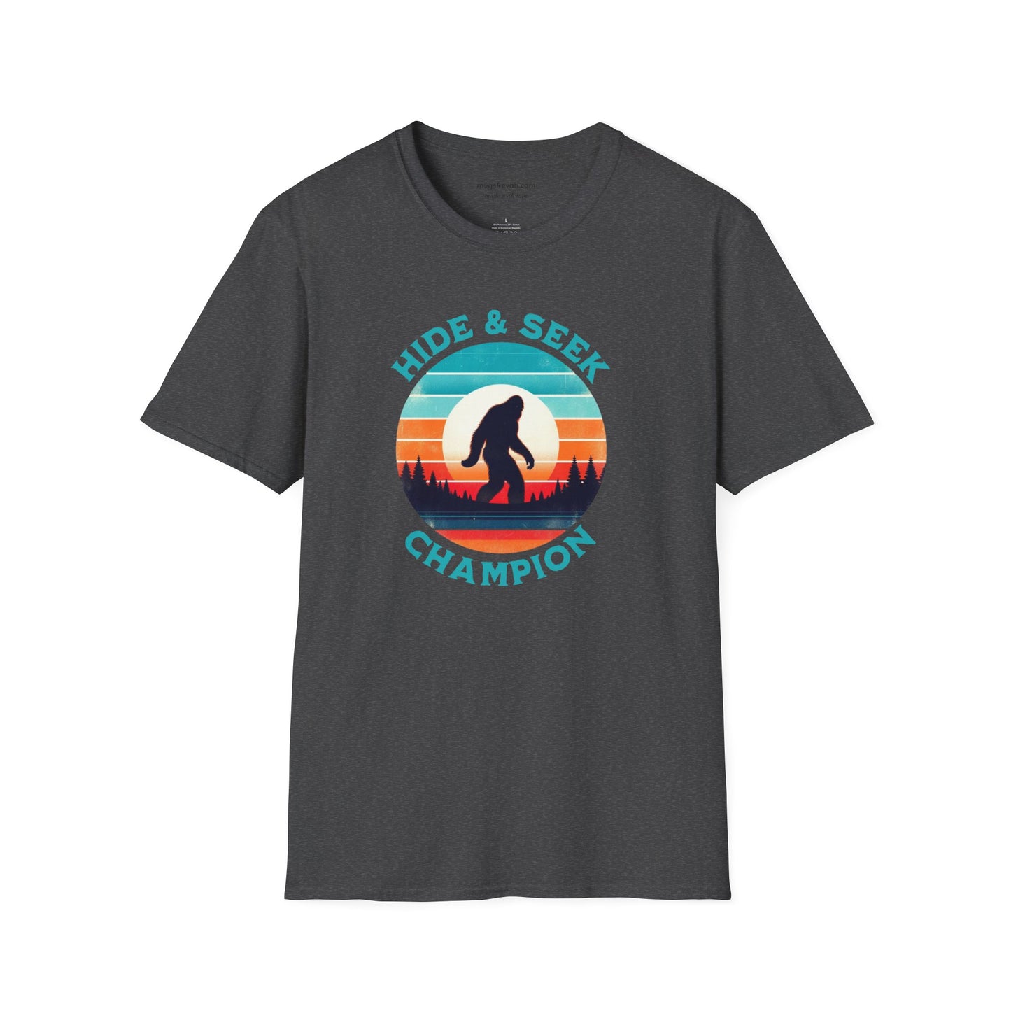 Bigfoot Yeti Sasquatch Sighting Hide and Seek Mountain T-shirt Gift Apparel Tee Unisex Softstyle T-Shirt
