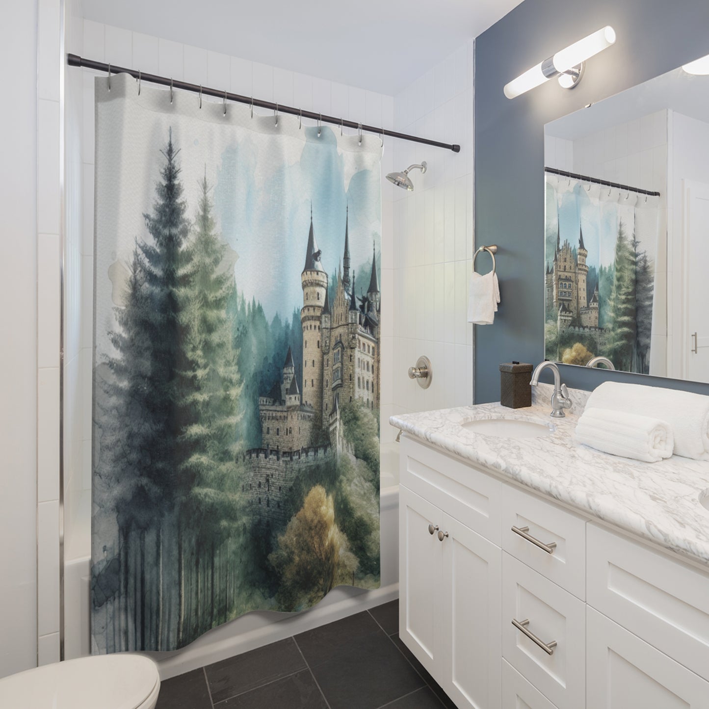 German Castle Shower Curtains 71 x 74"