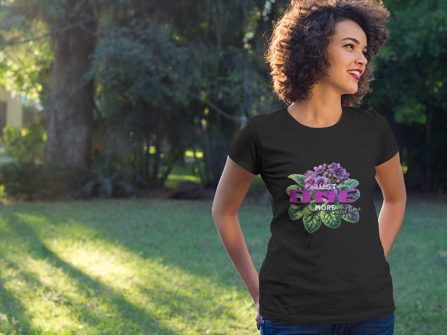 Just One More African Violet Unisex Recycled Organic T-Shirt