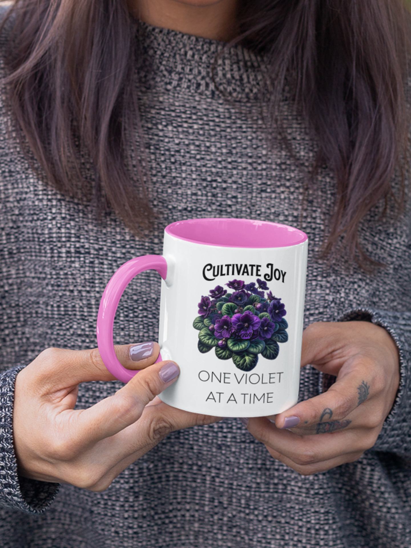 African Violet Cultivate Joy 15oz Coffee Mug