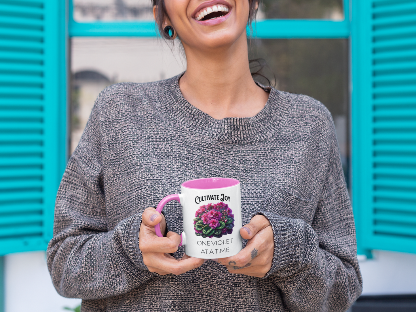 African Violet Cultivate Joy 15oz Coffee Mug