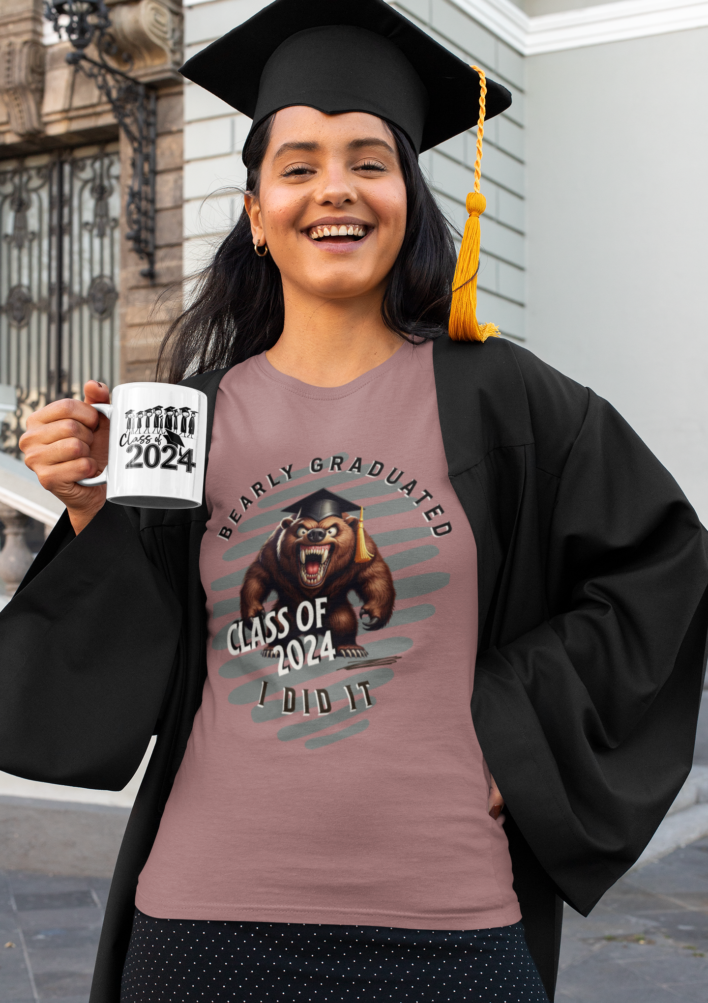 Bearly Graduated Class of 2024 Unisex Recycled Organic T-Shirt