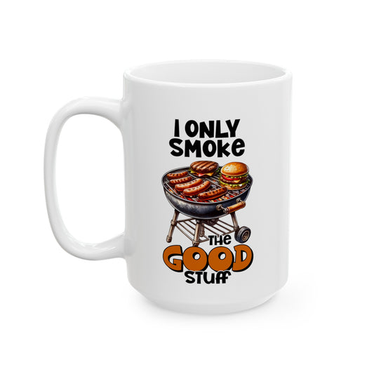 15 oz Funny BBQ Coffee Mug, Humorous BBQ Mug, BBQ lover coffee cup, BBQ gift idea