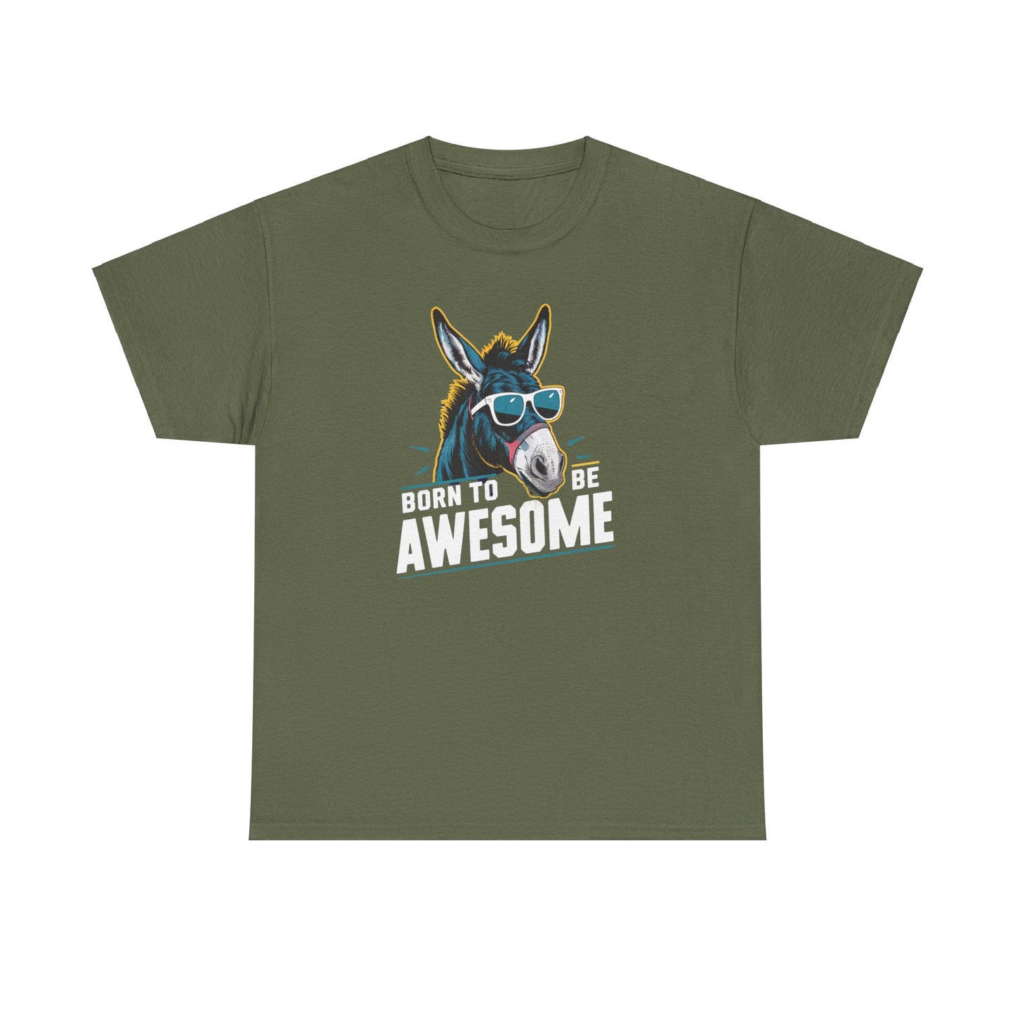 Born to Be Awesome Donkey in Sunglasses T-Shirt – Funny and Stylish Graphic Tee