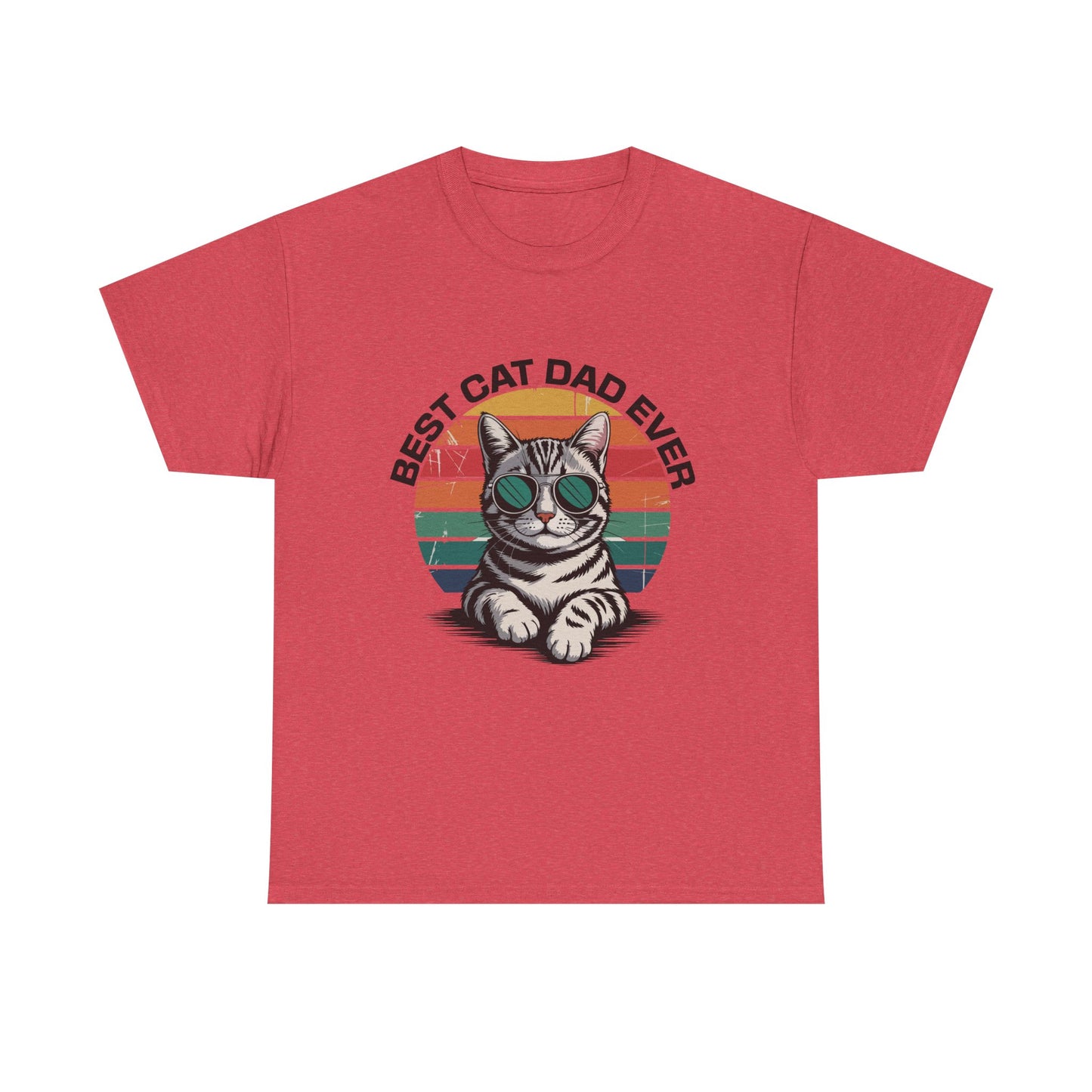 Best Cat Dad Ever Unisex Heavy Cotton Tee, Cat Lover Shirt, Gift for Cat Dads, Funny Cat Apparel, Cat Parent T-Shirt