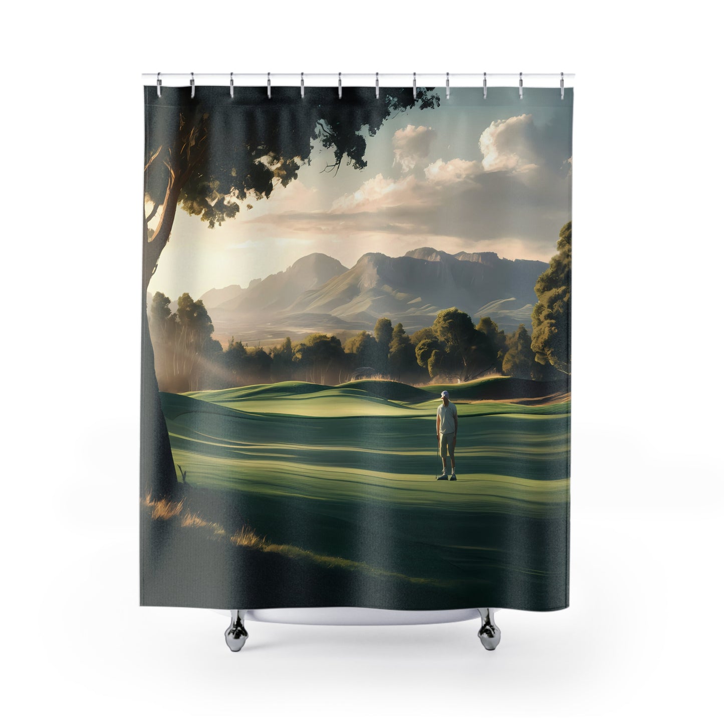 Golf Themed Shower Curtain 71 x 74" – Perfect Bathroom Decor for Golf Enthusiasts