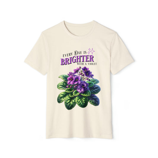 Every Day is Brighter with an African Violet Unisex Recycled Organic T-Shirt