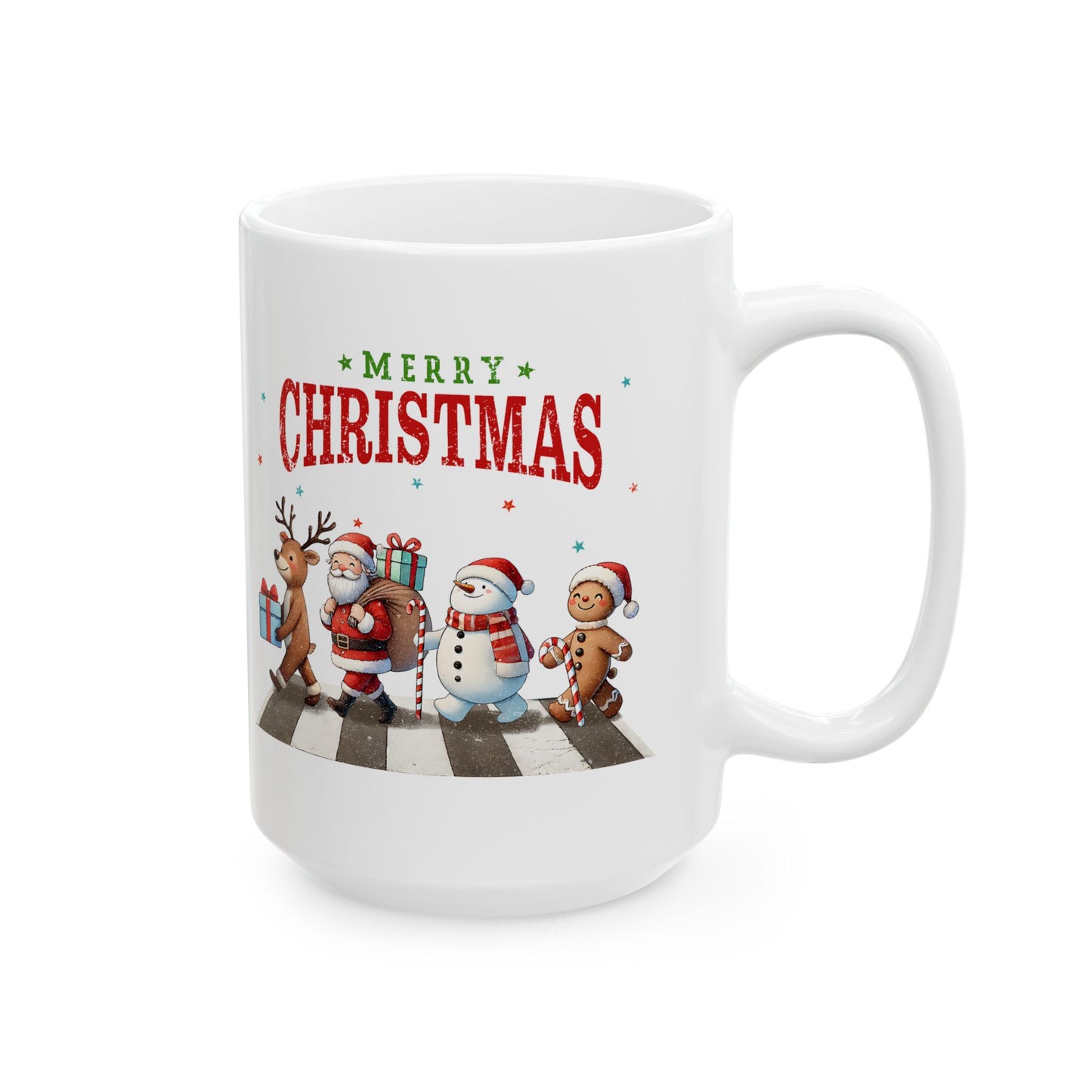 15oz Funny Christmas Coffee Mug, Abbey Road Christmas Mug, Humorous Mug, Holiday Coffee Mug, Humorous Christmas Mug