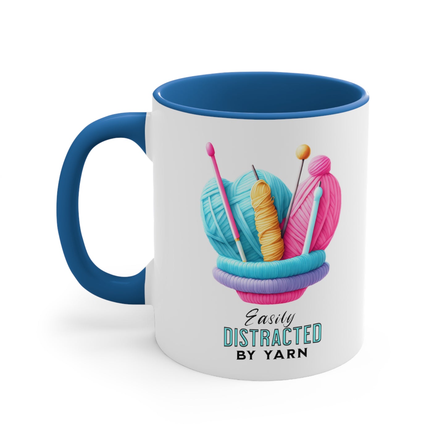 Easily Distracted by Yarn Accent Coffee Mug, 11oz