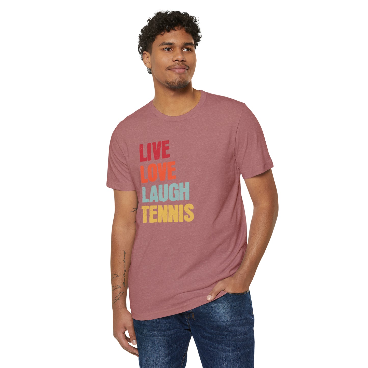 Live Love Laugh Tennis Unisex Recycled Organic T-Shirt