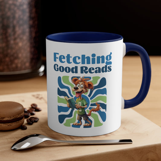 Fetching Good Reads Dogs with Books 11oz Coffee Mug