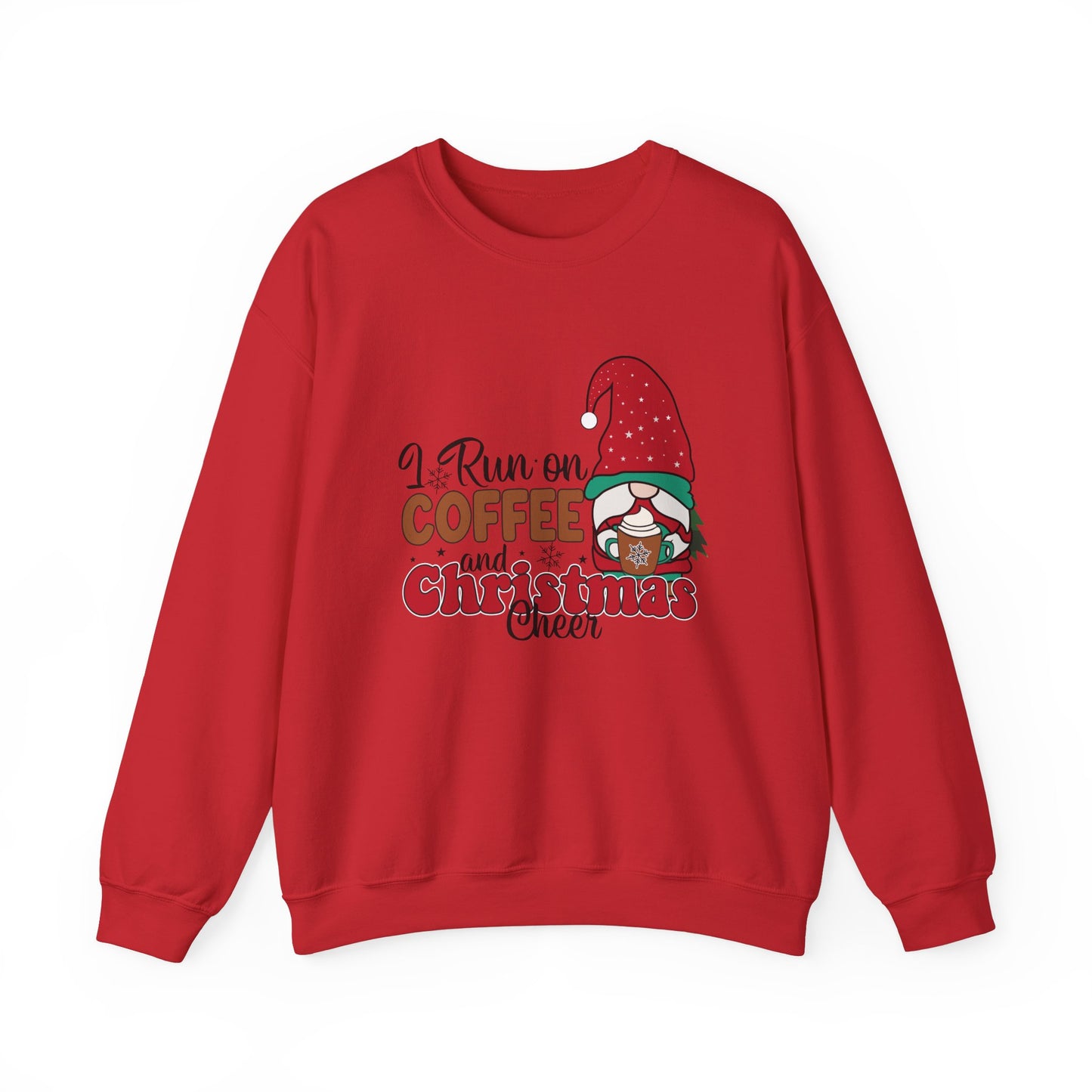 ☕ Stay Cozy in Our "I Run on Coffee and Christmas Cheer" Gnome Sweatshirt 🎄