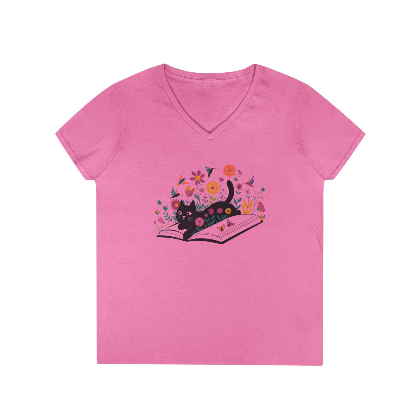 Floral Cat Shirt, Cat Lover T-shirt, Cat Book Shirt, Cat Lover Gift, Gift for Her, Cat Mom Shirt Gift, Cute Cat Shirts, Cute Book Cat Tshirt
