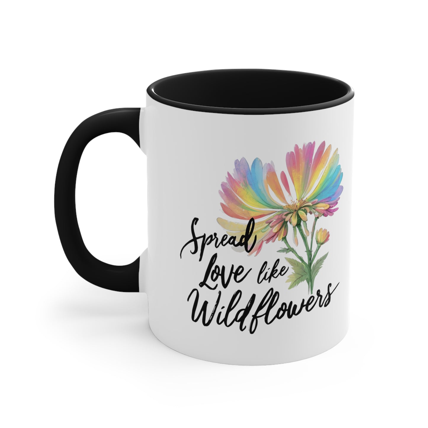 Spread Love Like Wildflowers LGBT Pride Rainbow 11oz Coffee Mug LGBTQ