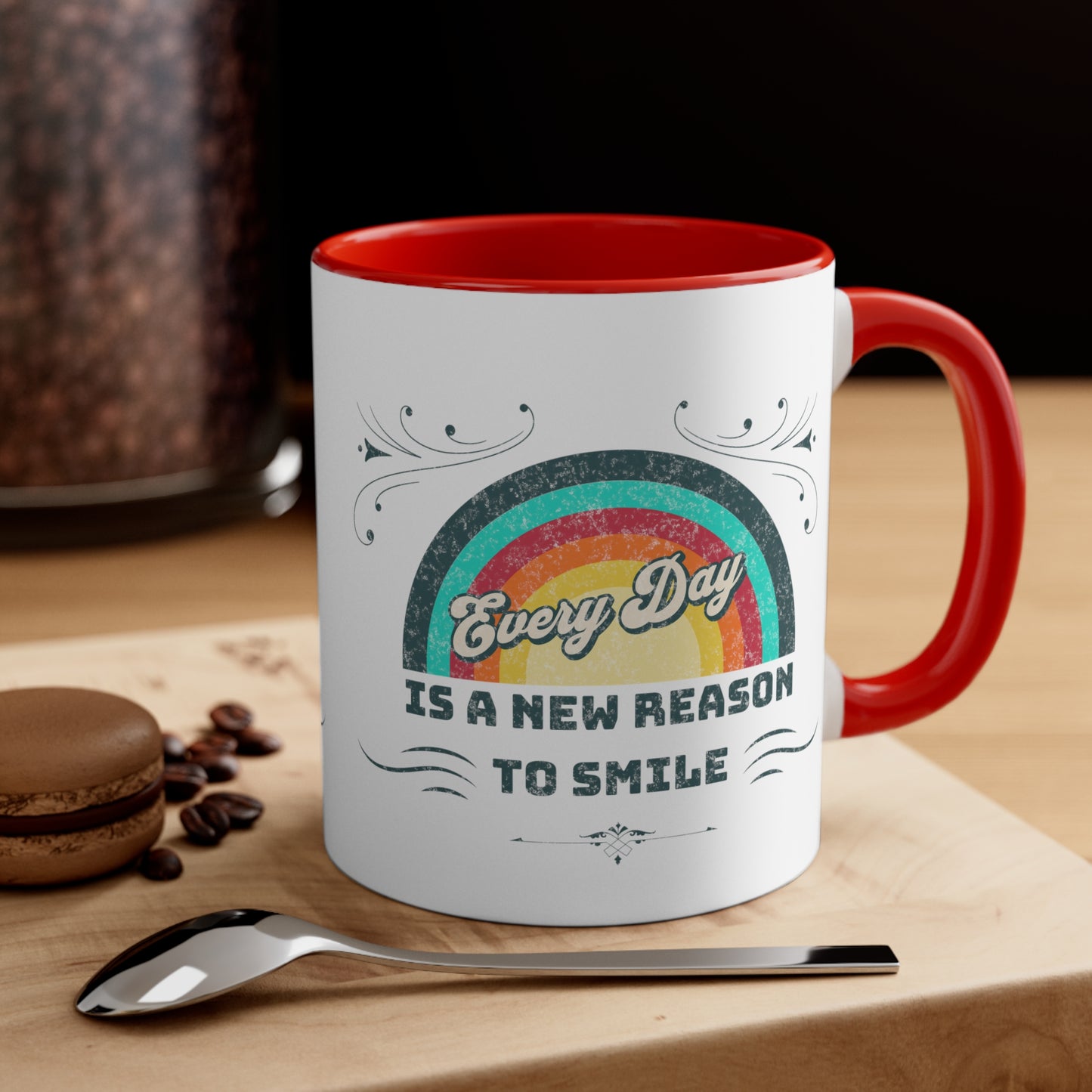 Every Day is a New Reason To Smile - Positivity Accent Coffee Mug, 11oz