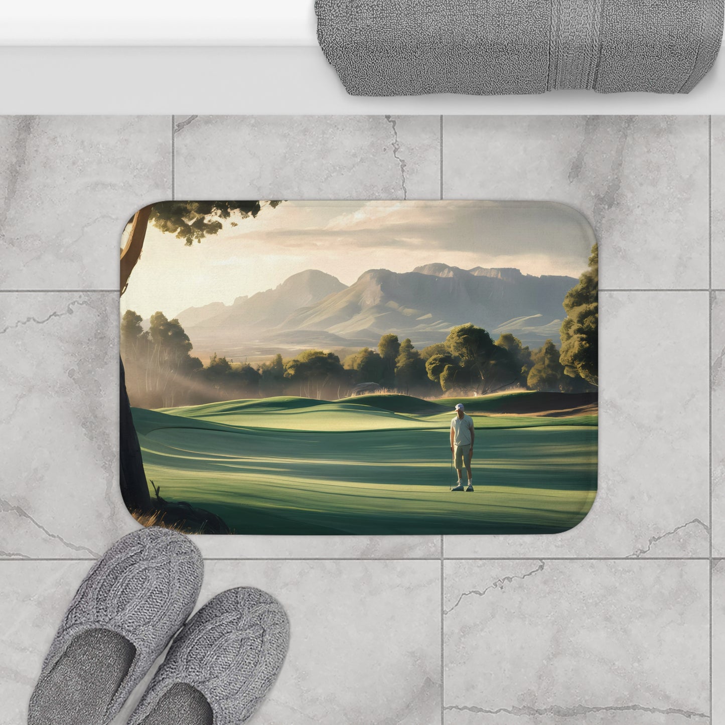 Golf Themed Bath Mat 17 x 24" – Perfect Bathroom Decor for Golf Enthusiasts